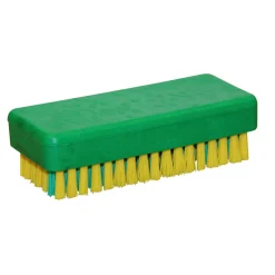 Handwerkerbürste mit Nagelreihe gelb/ grün ^