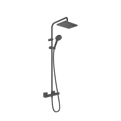 Duschsystem Vernis Shape mit Thermostat mattschwarz ^ Hansgrohe