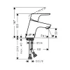 WT-Armatur Focus 70, chrominkl. Push-Open-Ventil u. Zubehoer ^ Hansgrohe New