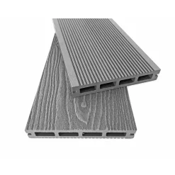WPC-Terrassendiele grau geriffelt 200 x 14,5 x 2,3 cm ^ Hartmann Online