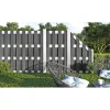 Zaun Grundelement WPC/Alu 180x180 cm anthrazit / silber ^ Hartmann