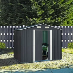 Zaun-Grundelement WPC/Alu 180 x 180 cm anthrazit/silber ^ Hartmann Outlet
