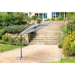 Ampelschirm Salerno 300 cm silber/grau ^ Haveson Clearance