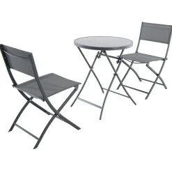 Balkonmöbel-Set Atlanta grau meliert ^ Haveson Sale