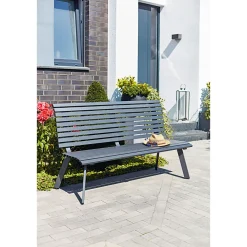 Gartenbank Halmstad anthrazit 150 x 89 x 63 cm ^ Haveson Sale