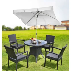 Marktschirm Udine silber-grau 210 x 140 cm ^ Haveson Best