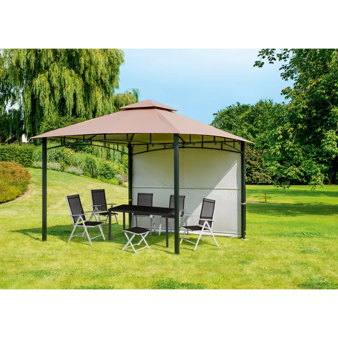 Pavillon cappuccinofarben 330 x 330 cm ^ Haveson Online