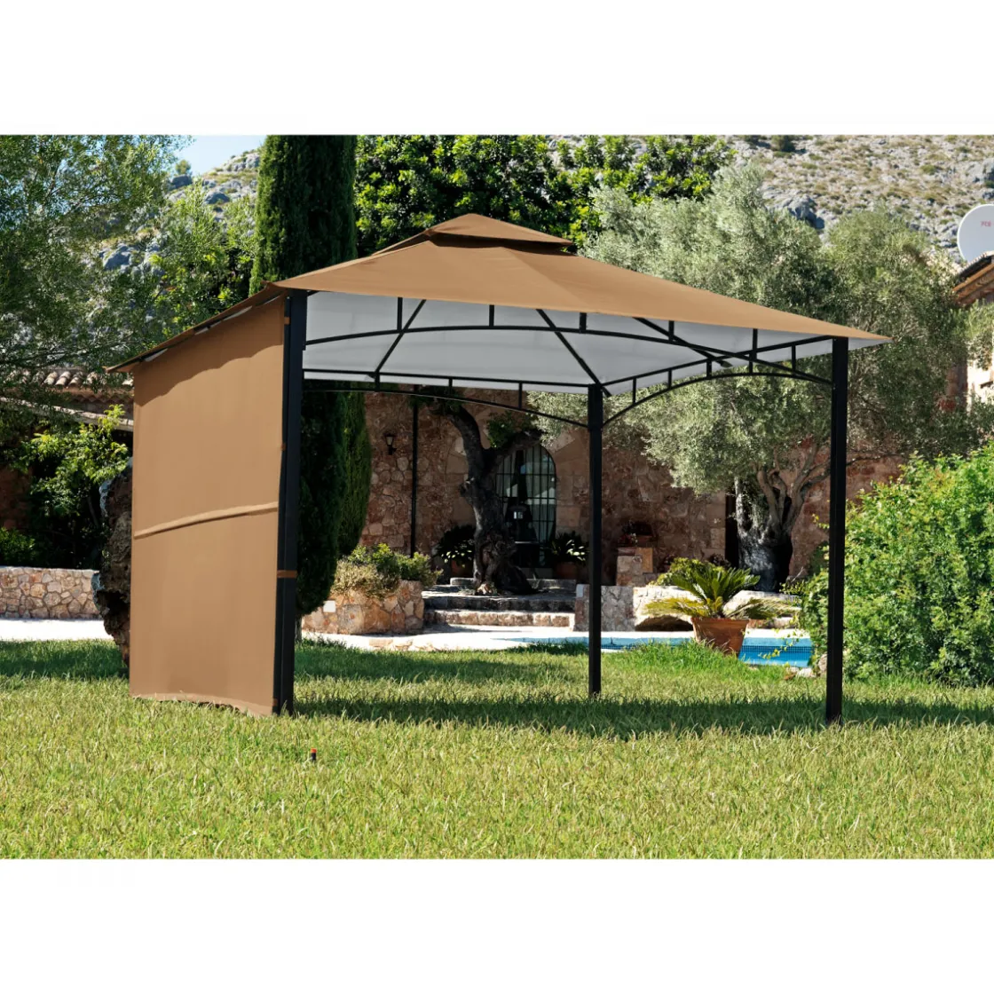 Pavillon cappuccinofarben 330 x 330 cm ^ Haveson Online