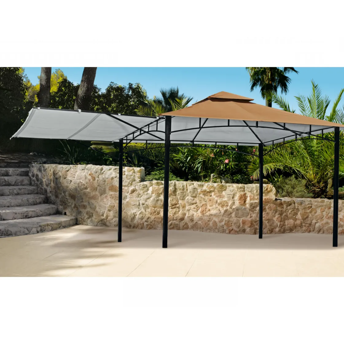 Pavillon cappuccinofarben 330 x 330 cm ^ Haveson Online