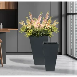 Pflanztopf Terrazzo konisch-eckig 42 x 42 x 75 cm ^ Haveson