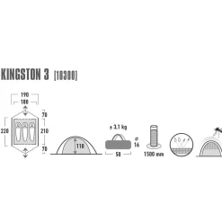 Zelt Kingstone 3 blau/grau ^ High Peak Best
