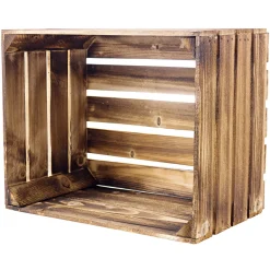 Holzkiste geflammt 50 x 40 x 30 cm ^ Clearance