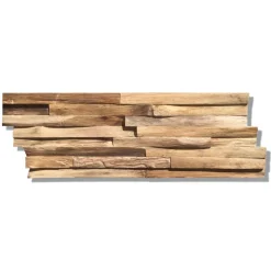 Teak Paneel , Inhalt 10 Stueck500x200x10-20 mm ^ Indo Best