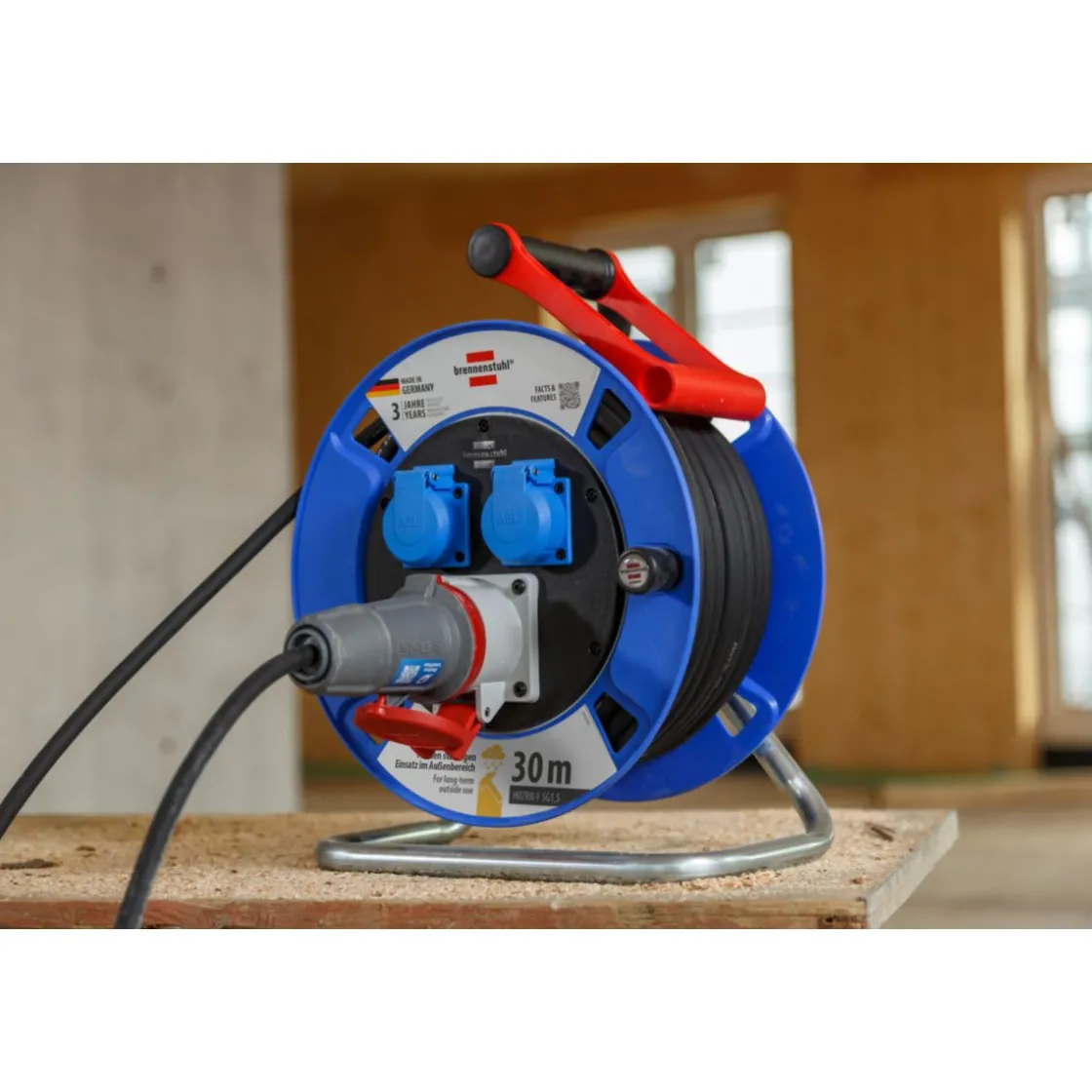 Kabeltrommel CEE 30m H07RN-F3G1,51xCEE 16A/400V 2xSchuko 230V ^ Brennenstuhl New
