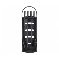Kaminbesteck 4tlg Stahl schwarz beschichtet ^ MyFireTool Best