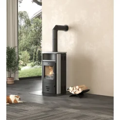Kaminofen Stockholm 4.0 6,5kW GranitAnschl. oben 150mm ^ Clearance