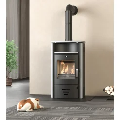 Kaminofen Stockholm 4.0 6,5kW GranitAnschl. oben 150mm ^ Clearance