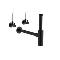 Design-Flaschensiphon schwarz 1 1/4" x 32 mm rund ^ Kirchhoff Hot