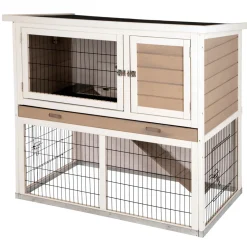 Kleintierstall Lucky 115 x 100 x 65 cm weiß-braun ^ Sale