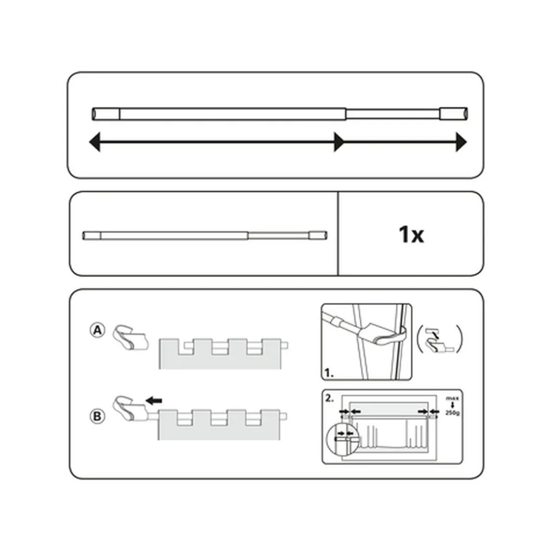 Klemmvitrage 10/12 45-75 silber ^ Gardinia Outlet