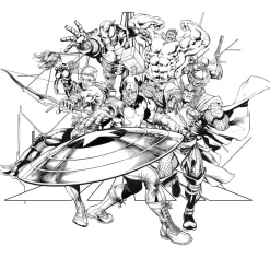 Vlies Fototapete Avengers Black and White 300x280 cm ^ Komar Sale