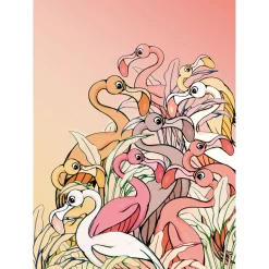 Vlies Fototapete Flamingos and Lillys 200x280 cm ^ Komar Best