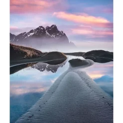 Vlies Fototapete Glowing Vestrahorn 200x250 cm ^ Komar Clearance