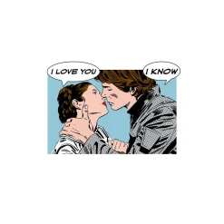 Wandbild Star Wars Classic Comic Quote Leia Han 70x50 cm ^ Komar New