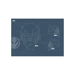 Wandbild Star Wars EP9 Blueprint Kylo Helmet 70x50 cm ^ Komar Discount