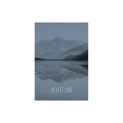Wandbild Word Lake Reflection Steel 50x70 cm ^ Komar