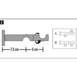 Kombiträger 2lfg offen 16mm schwarz ^ Gardinia Sale