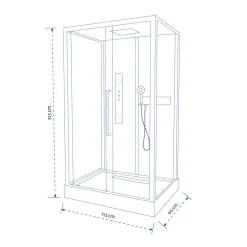 Komplettdusche Urban 2 Rectangle BxHxT115x215x90, Alu. Schwarz ^ Aurlane Clearance