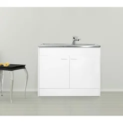 Kompl. Spuele 100x50cm weiss Drehtuer ^ Respekta Hot