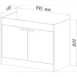 Kompl. Spuele 100x50cm weiss Drehtuer ^ Respekta Hot
