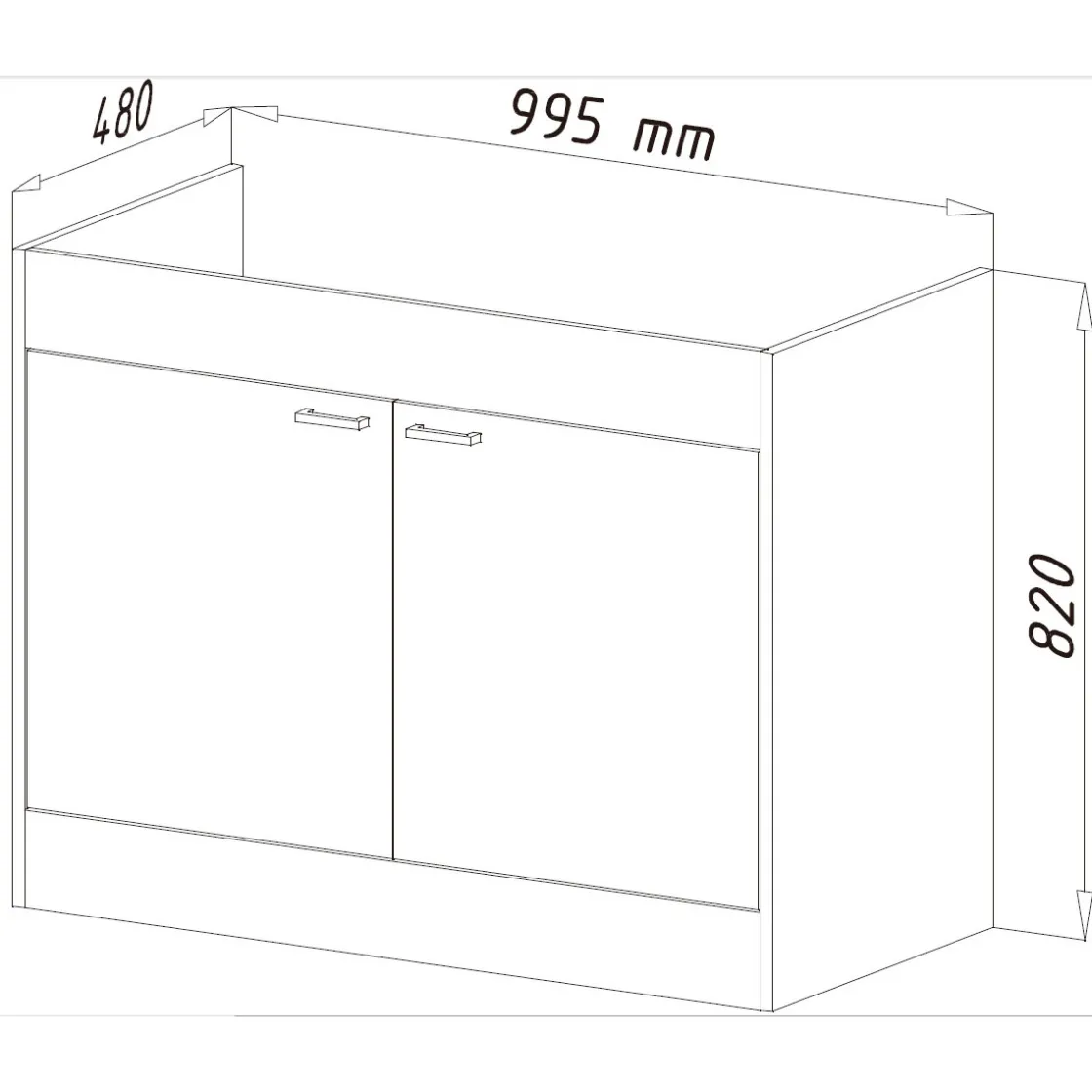 Kompl. Spuele 100x50cm weiss Drehtuer ^ Respekta Hot