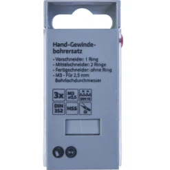 Gewindebohrer-Satz HSS M3 3-teilig ^ Krone Clearance