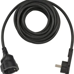Kurzverlaengerungsleitung schwarz mitWinkel-Flachstecker m H0VV-FG1, ^ Brennenstuhl