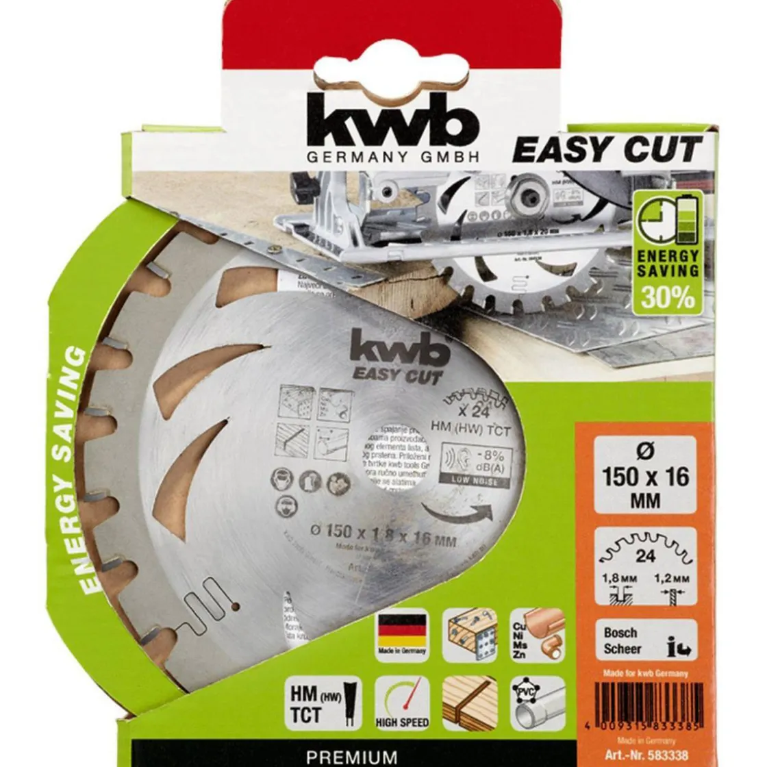 Dünnschnitt-Kreissägeblatt Easy Cut Durchmesser 150 mm ^ kwb Clearance