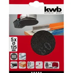 Gitterleinen für Exzenterschleifer Durchmesser 125 mm K80 ^ kwb Best
