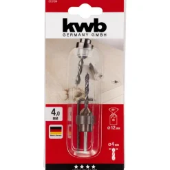 Holzspiralbohrer-Set mit Aufstecksenker und Tiefenstop 3 teilig Durchmesser 4 mm ^ kwb Online