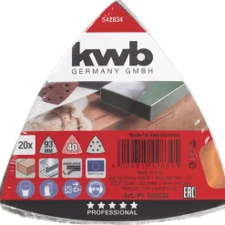 Schleifdreiecke Quick Stick Holz und Metall 93 mm K40 ^ kwb Clearance