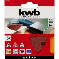 Schleifdreiecke Quick Stick Holz und Metall 93 mm K120 ^ kwb Sale