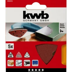 Schleifdreiecke Quick Stick Holz und Metall 93 mm K180 ^ kwb Clearance