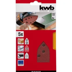 Schleifdreiecke Quick Stick Holz und Metall 107 x 175 mm K120 ^ kwb Hot