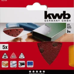 Schleifdreiecke Quick Stick Holz und Metall 105 mm K40 ^ kwb