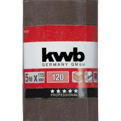 Schleifmittel-Rollen Holz und Metall 5 m x 115 mm K120 ^ kwb Sale