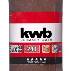 Schleifmittel-Rollen Holz und Metall 5 m x 93 mm K240 ^ kwb Best