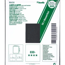 Schleifpapier Lack und Auto wasserfest 230 x 280 mm K320 ^ kwb