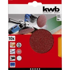 Schleifscheiben Quick-Stick Holz und Metall Durchmesser 115 mm K40 ^ kwb Discount