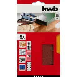 Schleifstreifen Quick-Stick Holz und Metall 93 x 185 mm K120 ^ kwb Discount